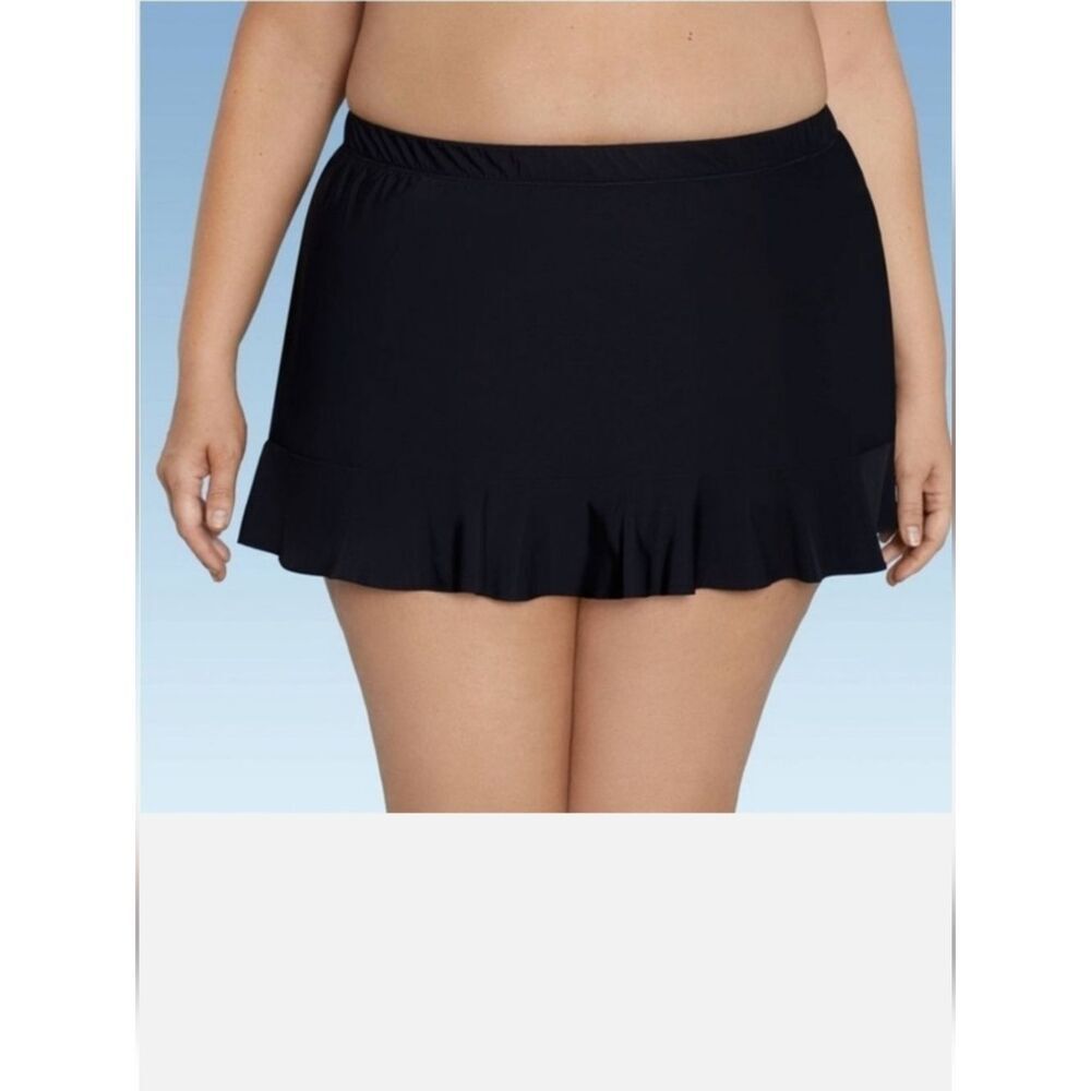 NWT Aqua Green SZ 20W-22W Black Swim Skirt